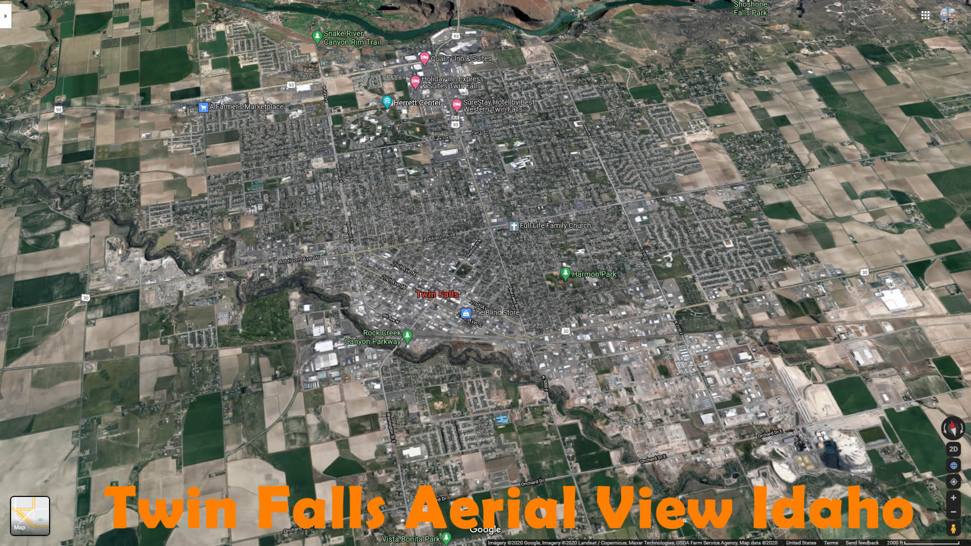Twin Falls Aerial View Idaho
